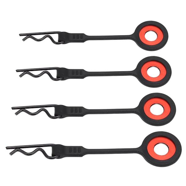 4st RC karossklämmor Pins RC bilskal kaross fasta klämmor Hållare Silikon Metall Universal för 1/10 modell bilsvart