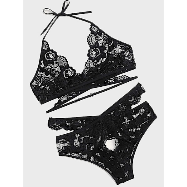 Sexy Lace Bralette og Panty Sæt til Kvinder - Hvid, XX-Large