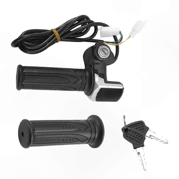 Universell elsykkelgass med LED-hastighetsdisplay og nøkkellås for scootere Black