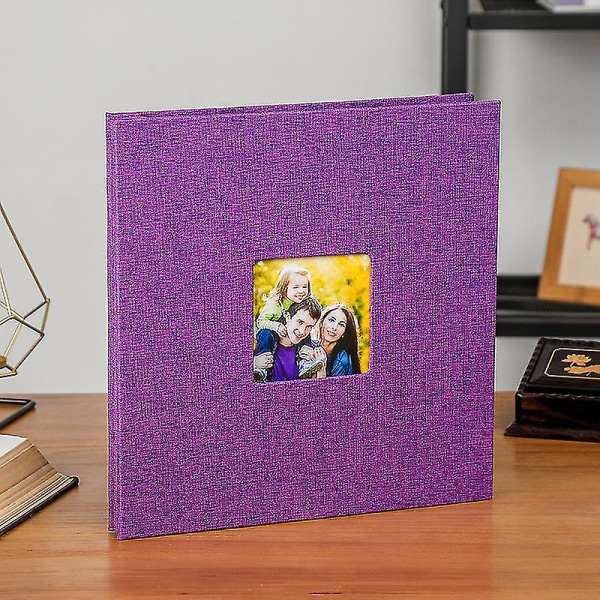 Stort Fotoalbum Selvklæbende Til Billeder Magnetisk Scrapbog Album Diy 40 Blanke sider Purple