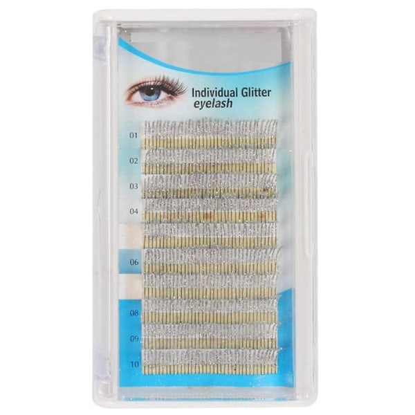 Glitter-ripsienpidennykset 0,15 mm C Curl yksittäiset ripset Glitter-kiilto irtoripset