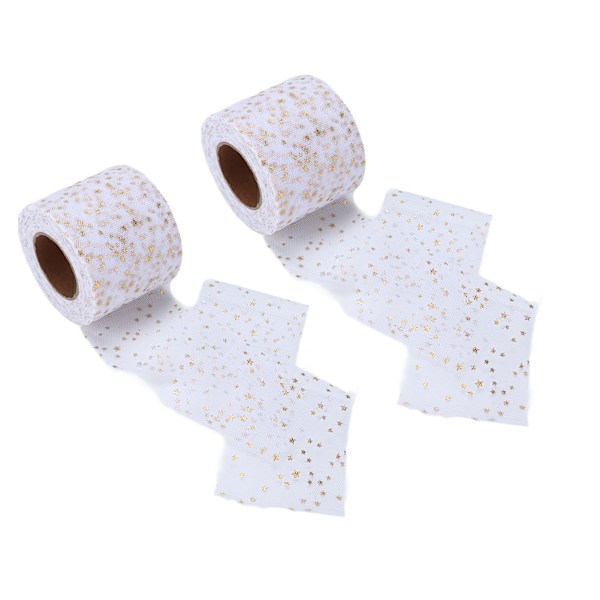 2st Glitter Tyll Rolls Glänsande Utseende Enkel användning Tillräcklig kvantitet Fyra färger Nättyg Tyll för DIY DecorWhite