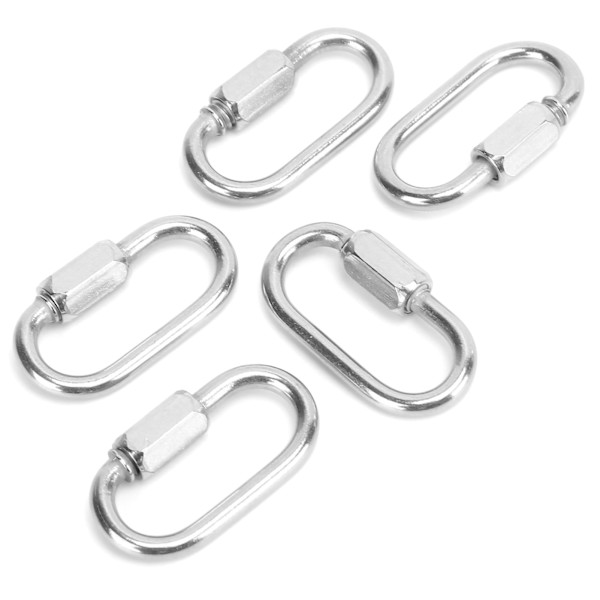 5 kpl Ruostumattomasta teräksestä valmistettuja Heavy Duty D-muotoisia lukittavia karabiinikoukkuja ruuvilla kiipeilyyn (3,5 mm)