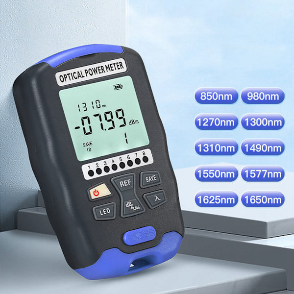 Mini Optisk Fiber Effektmeter Tester FC SC ST Universal Grensesnitt 3 i 1 10KM med LED-lys AUA DC70 (-70~+10dBm)