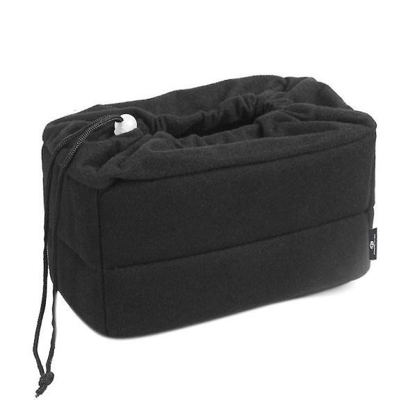 Ny stødsikker Dslr Slr-kamerataske med polstret fløjl-indsatsbeskyttelse Black