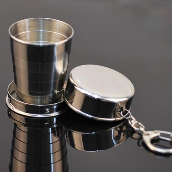 Steel Travel Telescopic Sammenklappelig Shot Glass Emergency Pocket Cup