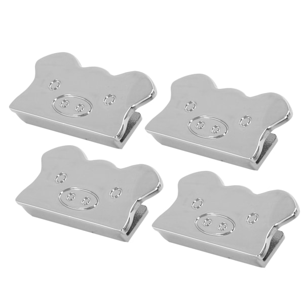 4 Set Metall Dekorativt Spänne Griskulting Klämma Stopp Läderartiklar Bagage Jeans DIY Tillbehör Silver B01-51-52061
