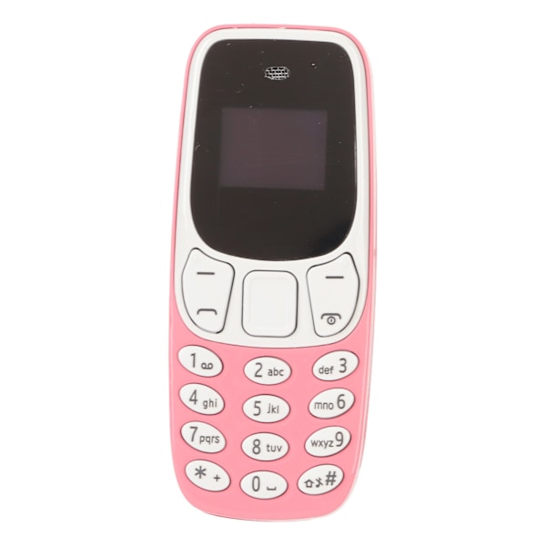 Maailman pienin puhelin Hands Free Bluetooth-soitin Dual SIM-kortti Lukitsematon GSM 2 in 1 Mini-matkapuhelin Pinkki