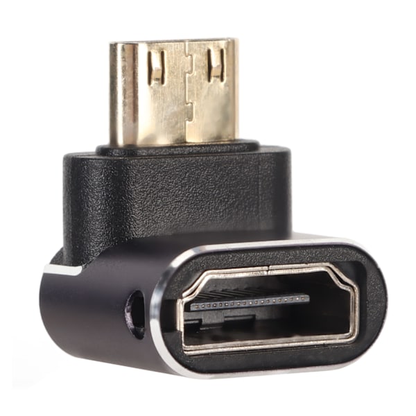 270 graders Mini HDMI til HDMI-adapter med LED-lysstøtte 8K UHD2.1 Plug and Play Mini HDMI hann til HDMI hunn-omformer for nettbrett