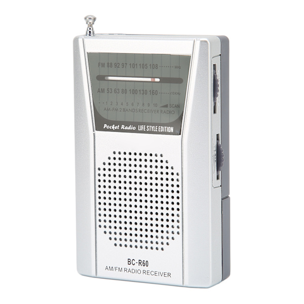 Bärbar AM FM-transistorradio 5W högtalare Batteridriven fickradio för rese-nödhem