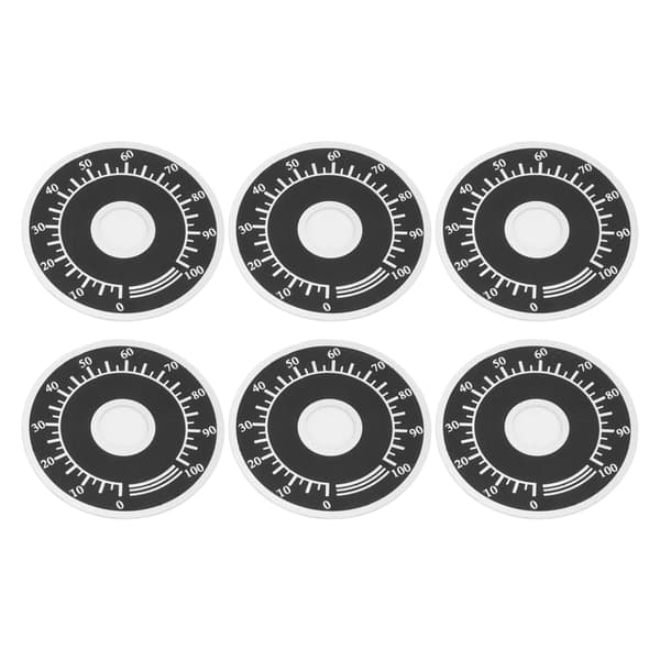 200 stk. drejeskive aluminiumslegering rund skala plader ark 0100 BEMKDP til potentiometer