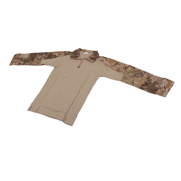 Combat Shirt Langærmet Lynlås Unisex Bomuld Polyester Åndbar med Albuepuder Skulderlomme Combat Tøj til Cosplay Brun Python Print XL