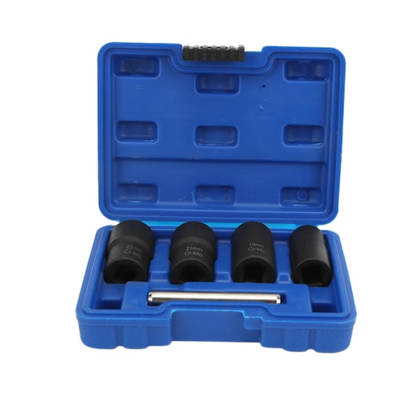 5 stk Mutter Bolt Remover Set 1/2in Drive Impact Extractor Tool 17mm 19mm 21mm 22mm til automatisk vedligeholdelse