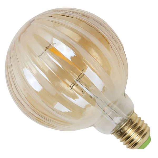 G95 Retro Glødepære E27 4W 220V Vandmelonformet LED-Glødepære Pære Dekorativ Belysning Varmt Lys (Guld)