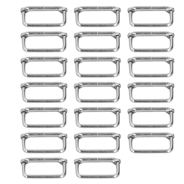20st metall rektangeljustering Hållbar bleklös Utsökt bred applikation Metallspänne för kläder Ryggsäcksbälte3,5x38x20mm