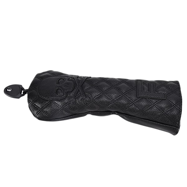 PU Läder Golf Wood Head Covers Vattentät Golf Skull Mönster Putter Club Headcover Protector Number 3