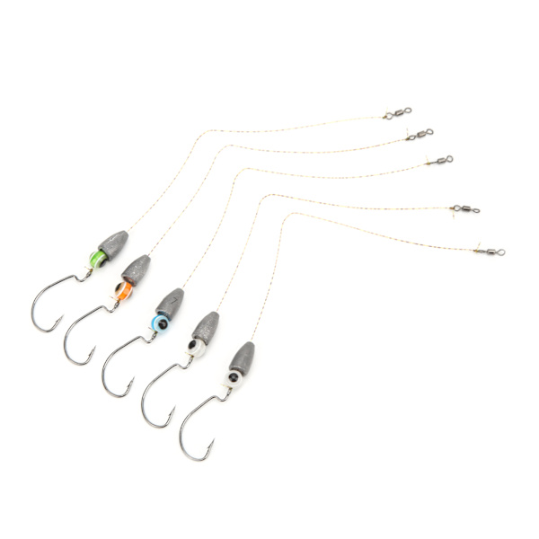 Fiskekroker Fiske Lures Jig Nylon Line med 3D Øye Ball Rustfritt Stål for Ferskvann Saltvann Bass Ørret Crappie