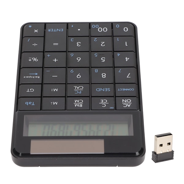 Kalkulator numerisk tastatur Kalkulator Funksjon 29 taster 2,4 GHz trådløs USB Plug and Play Ergonomisk design Trådløs numerisk pad
