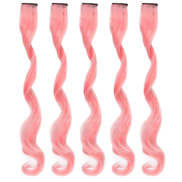 5 st Clip in hairpiece Colored hairpiece Clip Hårförlängning frisyr för Cosplay PartySakura Pink