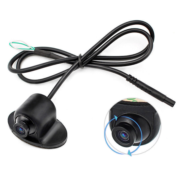 12V Mini CCD Coms HD Nattseende 360° Bil Bakre Fram Sidovy Backup Kamera