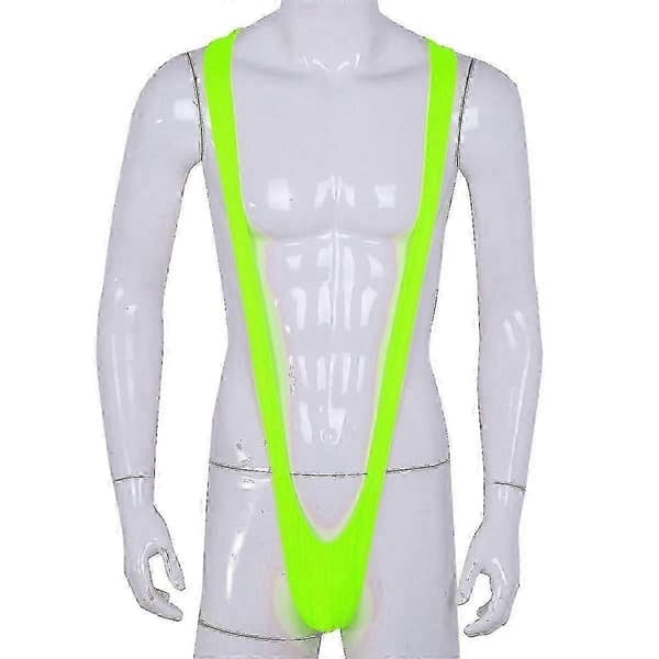 Fluorescens Stretchig Mankini Herr Badkläder Black One Size
