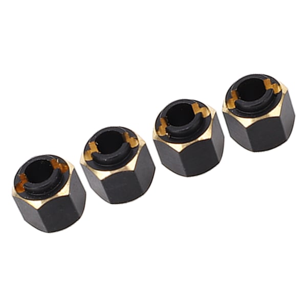 4 stk. RC Hexagonale Nav Adapter Messing Konverteringsadapter til Traxxas TRX4M 1/18 Mini Klatrebil Sort Guld Farve