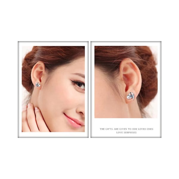 Duohan Ear Stud s925 Sterling Silver, syntetiska diamantörhängen för kvinnor smycken