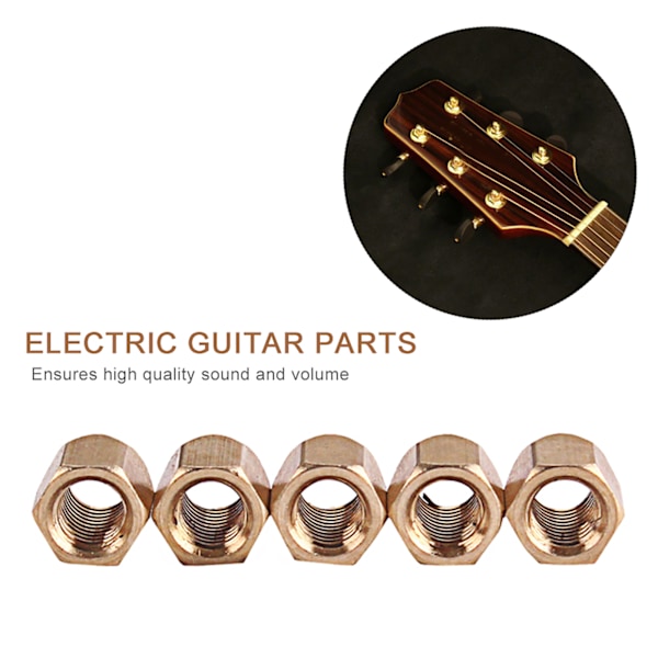 5 st Mässing elektrisk gitarr Truss Rod Nut Musikinstrument Tillbehör Ersättning