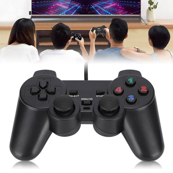 Spilkonsol med kabelforbundet USB-controller med dobbelt vibration til joystick til bærbar computer