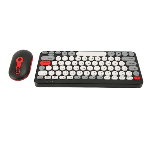 Trådløst tastatur-mus Slankt og stilfuldt, runde taster Mute Ergonomisk 2.4G tastatur-mus Combo til stationær PC Computer Sort