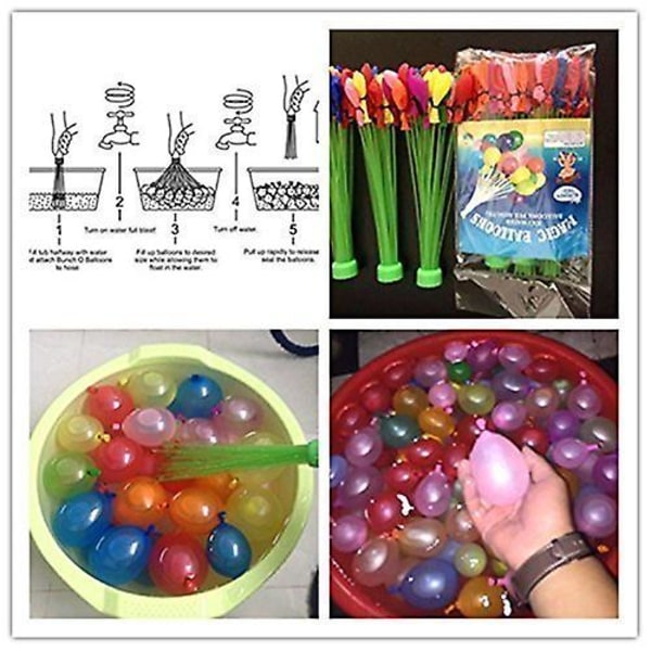 2 stk Automatisk vandballon (flerfarvet) - Pakke med 37 balloner