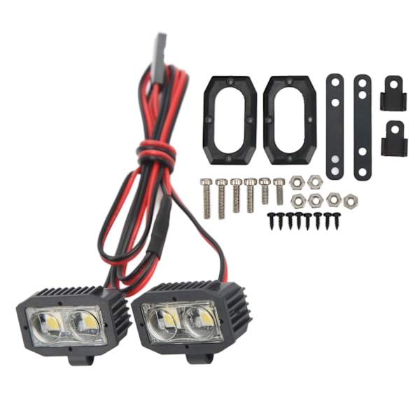 RC-ajovalo 4 LED:n valkoisella valolla, muovikotelo, 2.54JR-liitin, irrotettavat kiinnikkeet, RC-paikkalamppu 1/10 5-7.4V