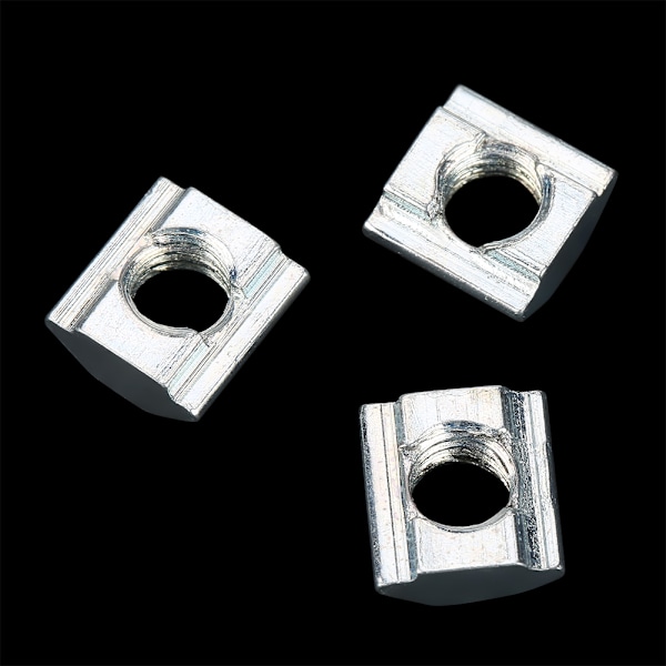 50 st kolstål glidande T-spår Mutter för 20-serien aluminiumprofiltillbehör M6*10*5