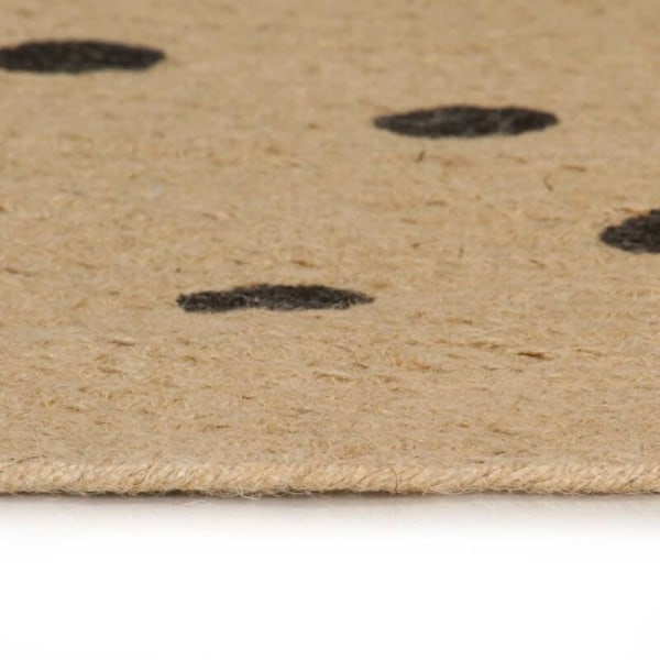 Håndlaget jute teppe med prikkete trykk 90 cm