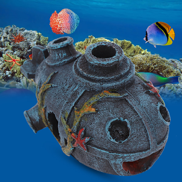 Harpiksakvarium Kunstig Simulering Skibsvrag Grotte Dekoration Skjul Hus Fiskekum Landskabspynt