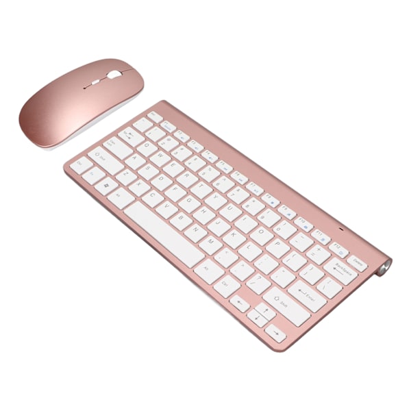 Tangentbord Musset 2.4G trådlöst 78 nycklar USB Tunna Etsade Keycaps Ergonomi Mute Button Datortangentbord Mus Rose Gold