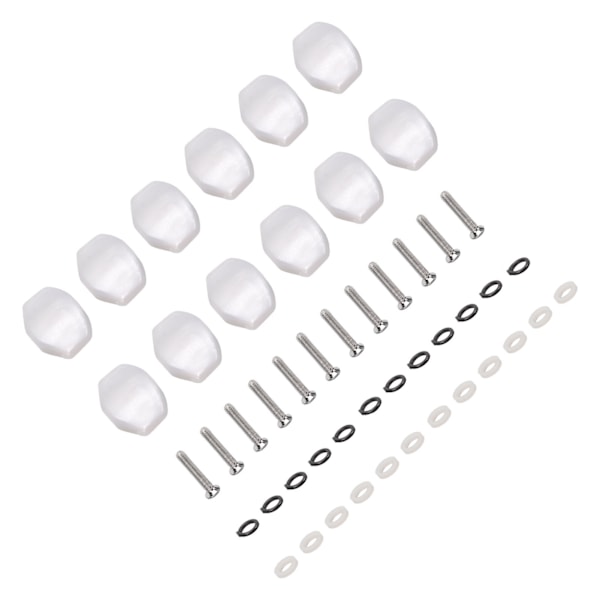 12 st Guitar Tuning Pegs Knappar Plast Maskin Head Tuner Knoppar för Folk Klassiska Gitarrer Små fyrkanter