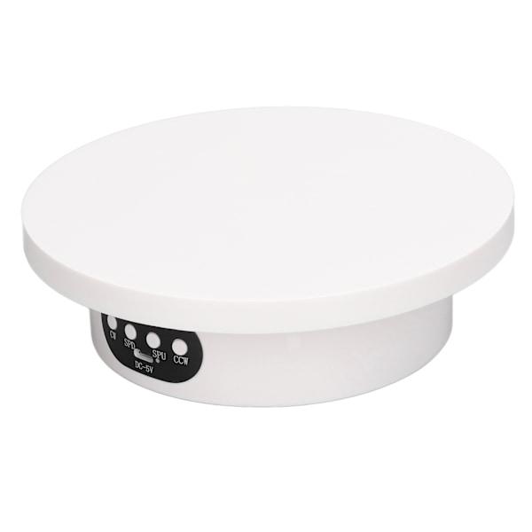 Roterande Displayställ 16cm Vit Fjärrkontroll Lågt Ljud Elektrisk 360 Graders Vridbart Displayställ