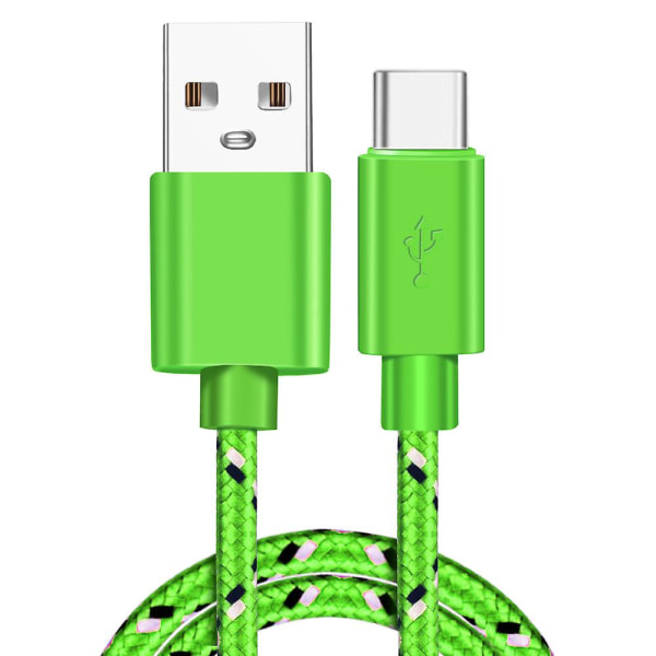 USB Type C-kabel Snabbladdning USB C-kablar Type-c Datasladd Laddare USB C För Samsung S9 Note 9 Huawei P20 Pro Xiaomi 1m/2m/3m Green 2m