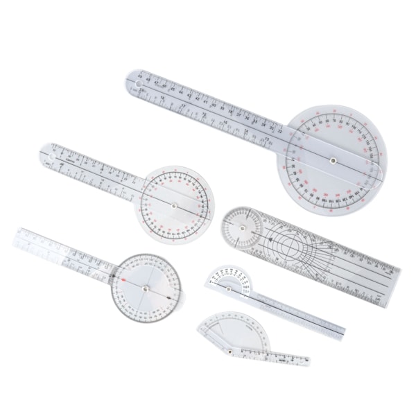 6 ST Medical Goniometer Set 6 8 10 tums Multifunktion Joint Goniometer Set för sjukgymnaster hemmabruk och studenter