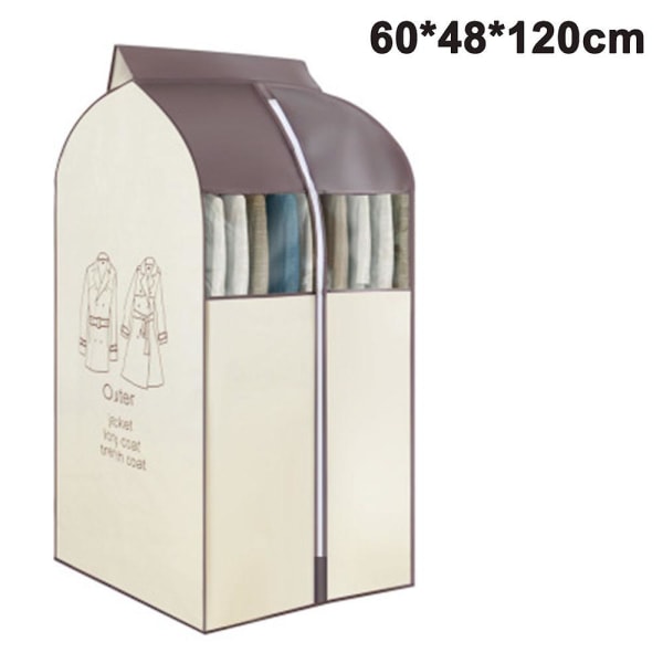 Hängande Klädväska Garment Bag Organizer Förvaring Med Klar60*48*100cm Beige 60x48x120