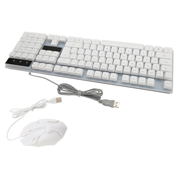 Tangentbord och mus Combo 104 nycklar RGB Bakgrundsbelyst USB Kabelanslutning Tangentbord Mus Set för hemmaspelkontor