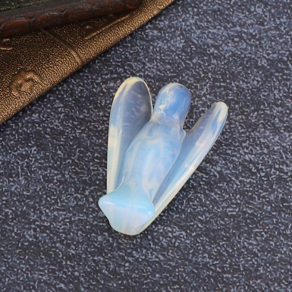 Jade Naturkrystal Engel 3-dimensionel udskæring Hjemindretning Håndværk Ornamenter 1,5 i Opal engel