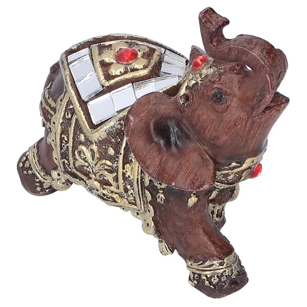 Elefantstatue Harpiks Skrivebordsfigur Pynt Hjem Stue Dekorasjon Gave Rød S 7x3,5x7cm