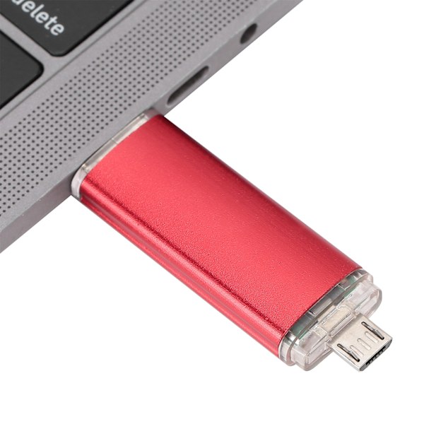 2-in-1 USB-muistitikku OTG U-levy Muistitikku Kynä Datatalletus Suuri kapasiteetti Red64GB