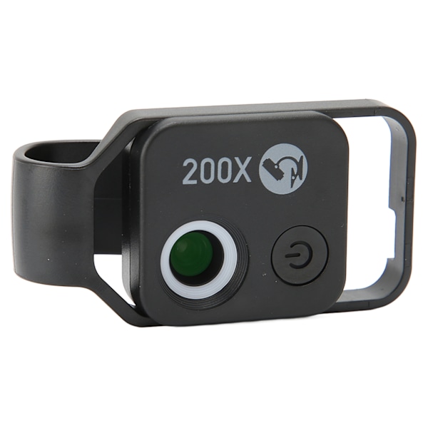 200X Telefon Mini Lommemikroskop med CPL-Linse Universal Telefonmikroskopklemme til iPhone til AndroidSort