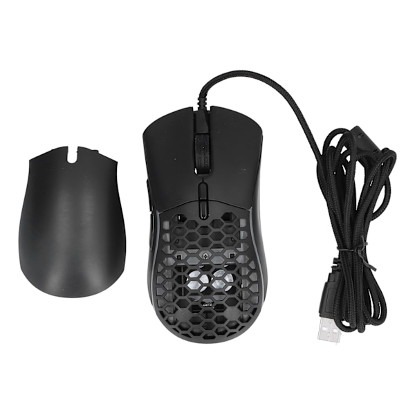 Ledningsbasert mus RGB 7-knapper USB-port Hullet ergonomisk spilldatatilbehør for kontor