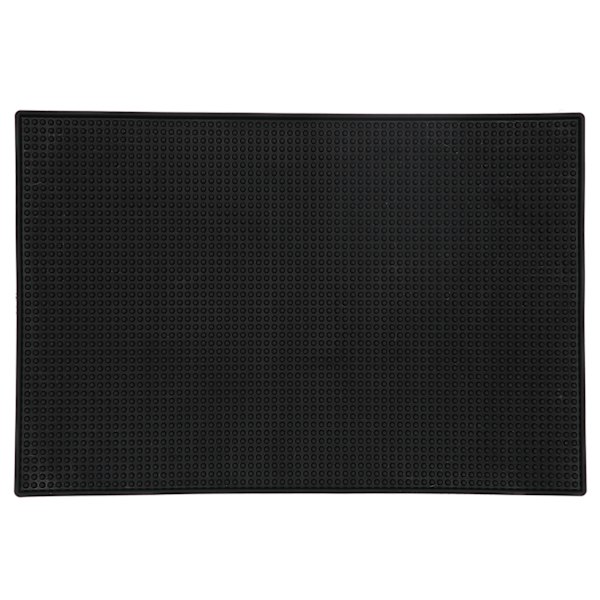 Tykk barmatte sklisikker gummiunderlag bordstablett for kjøkken Hotellrestaurant Kafe Svart (30x15cm 11,8x5,9in)