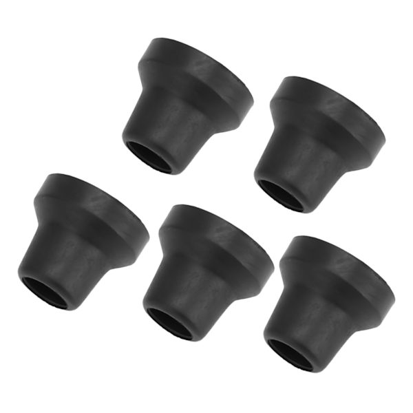 5 stk Medicinske Krykketoppe 16 mm udskiftningskrykketoppe med metalpakninger til krykker Sort