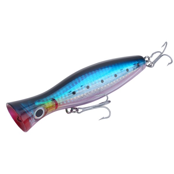 Kalastusvieheet, todenmukaiset Popper Bait Swimbaits -vieheet diskanttikoukulla (violetti ja sininen)